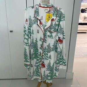 Munki Munki Peanuts White/Green/Orange Snoopy in Winter Coats Sleepshirt/PJ